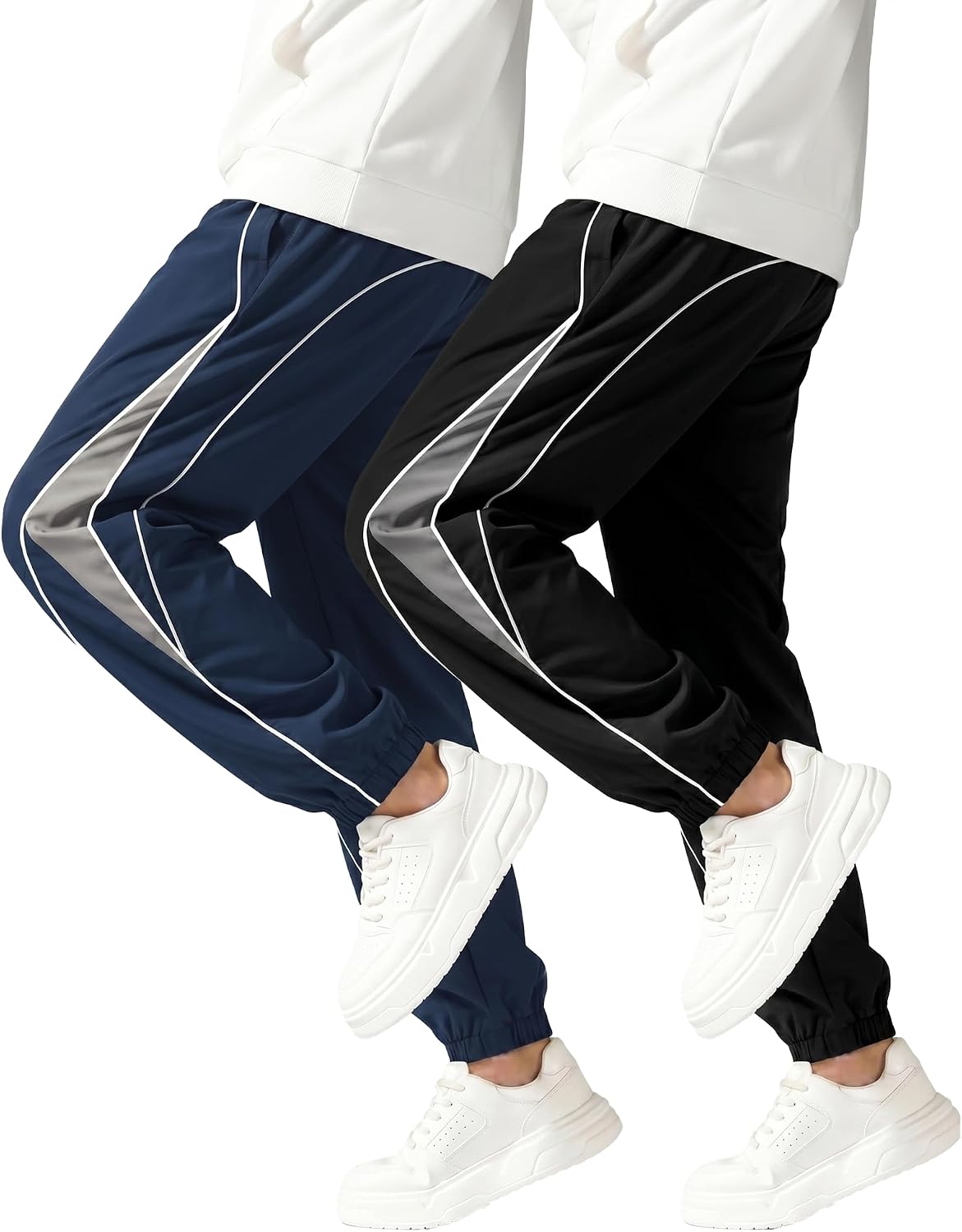 3-Pack Boys Quick Dry Cargo Pants, Lightweight Athletic Joggers Outdoor Hiking Sweatpants for Kids Size 8-12Y