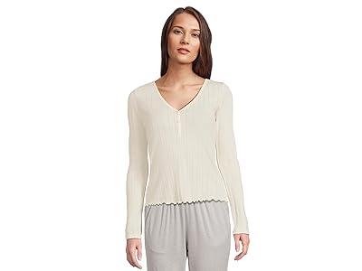 Eberjey Pointelle V-Neck Henley Women