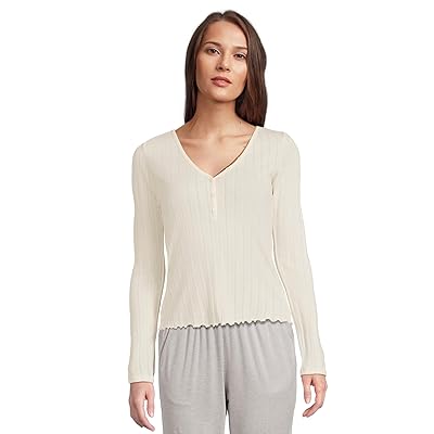 Eberjey Pointelle V Neck Henley Women