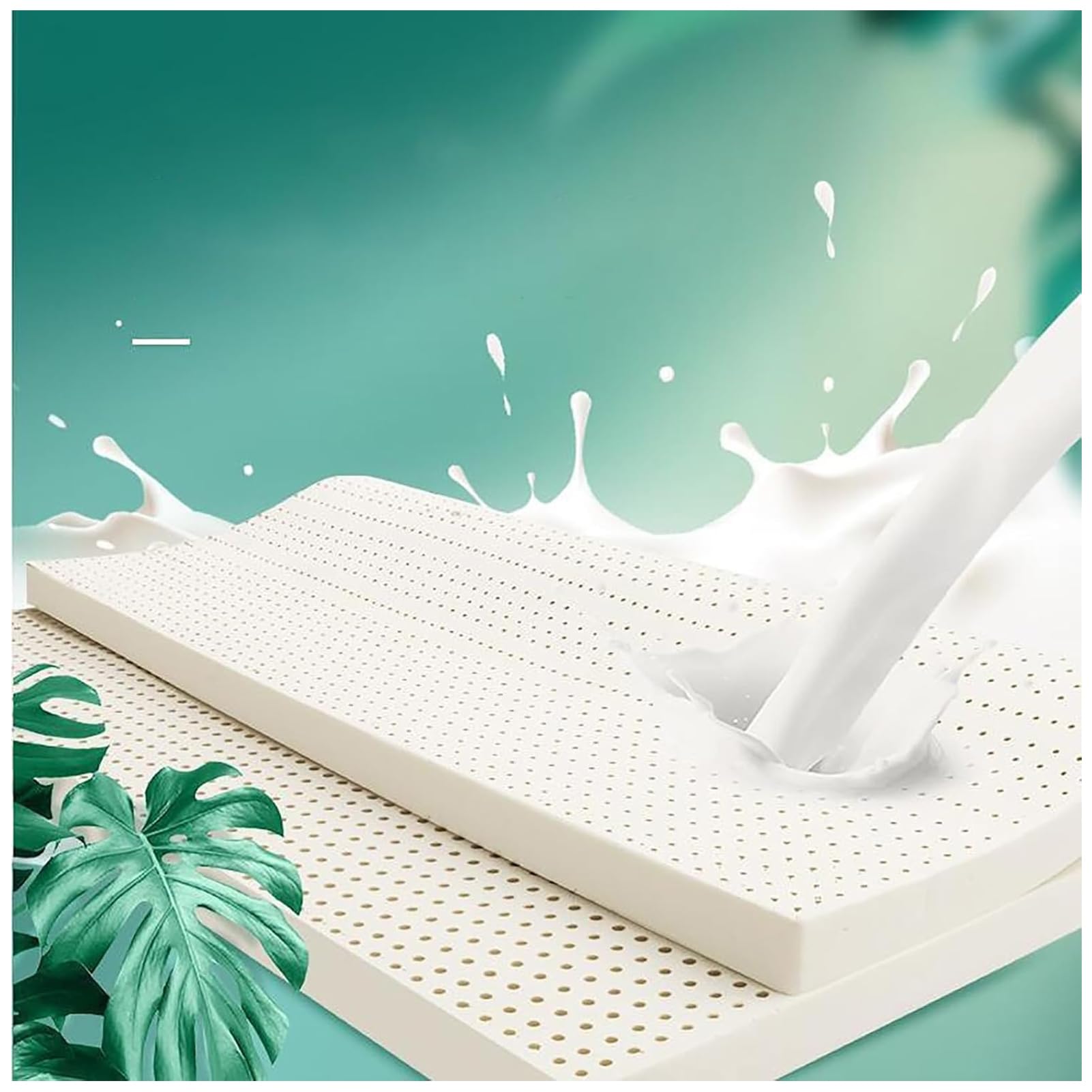 Cubrecolchón de látex 100 % natural de alta calidad, 2,5/5 cm de grosor, cómodo protector de colchón para camas individuales y dobles, accesorio ideal para el hogar, 170 x 210 cm