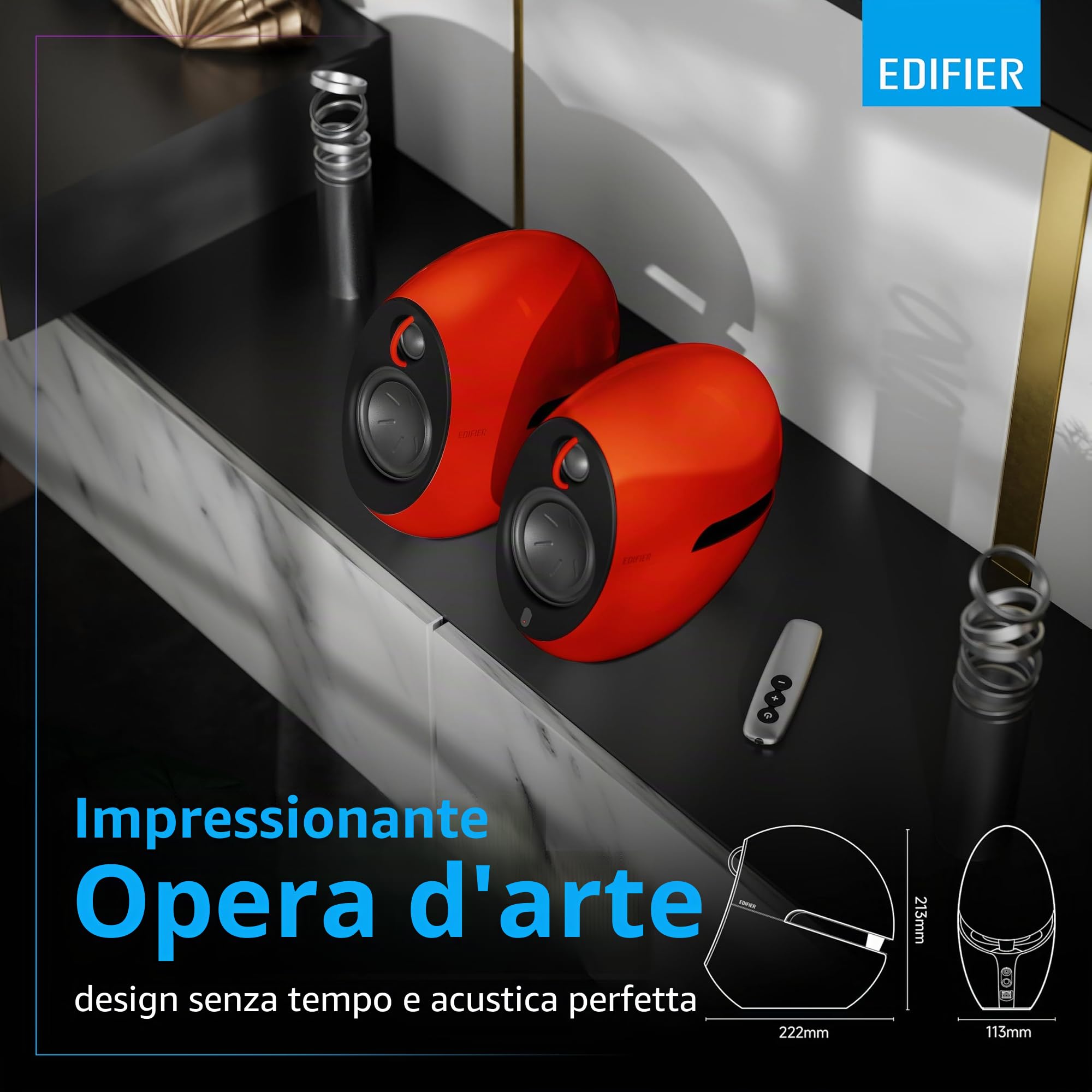 EDIFIER ALTAVOCES LUNA HD 2.0 BLUETOOTH ROJO RETAIL