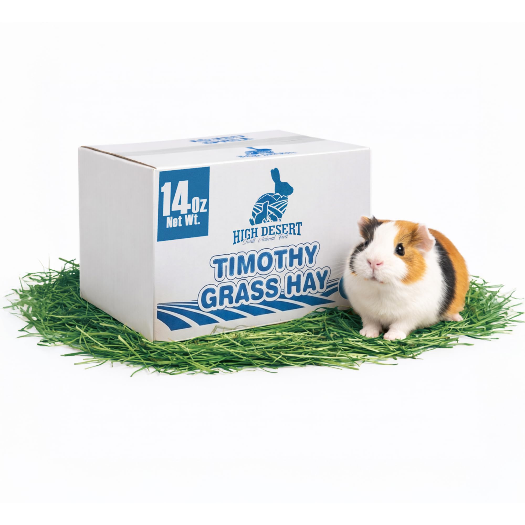 High Desert 2nd Cutting Timothy Hay for Rabbits, Guinea Pigs, Chinchillas and Small Pets, Soft Leafy for Daily Feeding and Digestive Health, Natural Rabbit Food and Guinea Pig Hay for Hay, 14 Oz Box