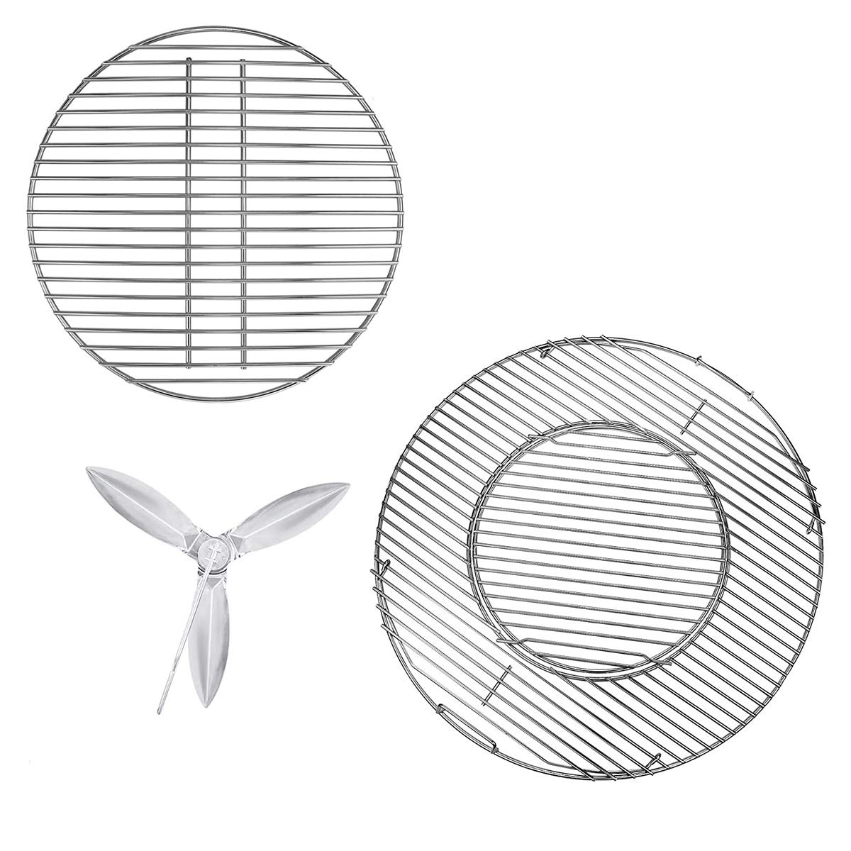 Hisencn Cooking Grate, Charcoal Grate and Cleaning System Kit for Weber 56/57cm One-Touch Silver, Bar-B-Kettle, Master-Touch and One-Touch Charcoal Grills, Fits Weber 8835, 7441, 7444