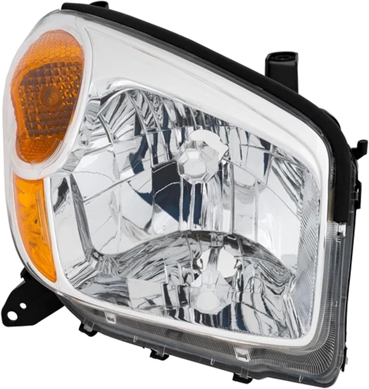 Headlights Assembly Pair for 2004 2005 Toyota RAV4 Halogen Headlamps Head Lights Replacement Driver and Passenger Side,Chrome Housing Amber Reflector