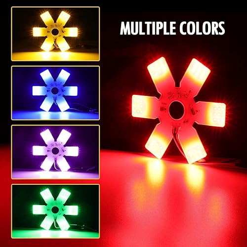 Miniatura 6 de Partsam Luz LED de filtro de aire de 7.8 pulgadas, ultrafina, estilo hexagonal, doble función, interior, 54 diodos, lámpara decorativa para