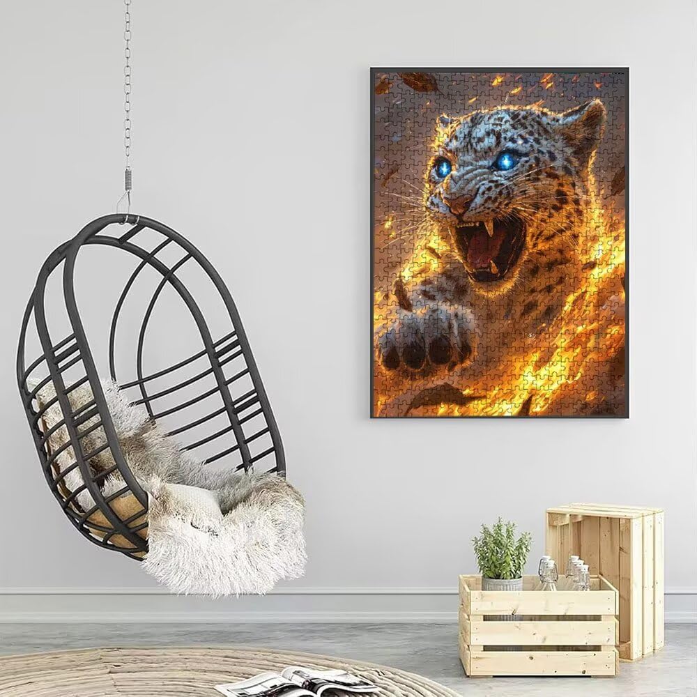 Tiger Flamme Puzzle 4000 Teile, Klassische Puzzles, Geschicklichkeitsspiel Puzzle für Erwachsene, Puzzlespiele für Die Ganze Familie, Mit Schöner Verpackung, Dekoration Puzzles DX0YL3-563