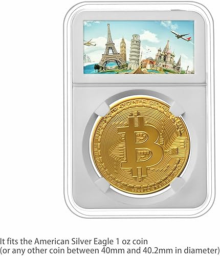 Miniatura 6 de Paquete de 10 soportes para exhibición de monedas de 1.496 in para Morgan, Peace, IKE Silver Dollar, 1.181 in para JFK Half Dollar (1.496 in para