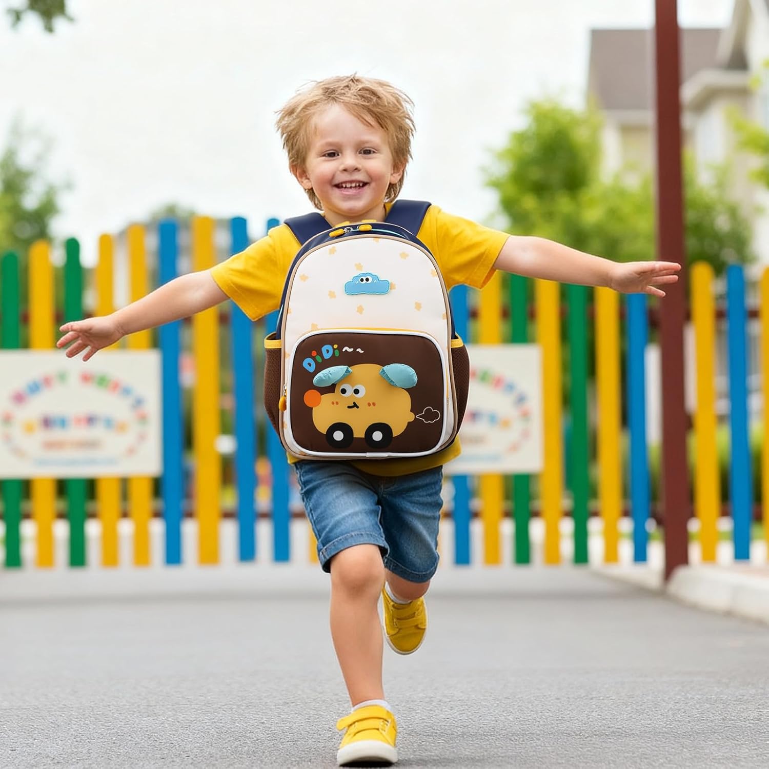 GAGAKU Toddler Backpack for 3 4 5 6+ Boys Splash-Proof Kids Backpack Adjustable Kindergarten & School Backpack | Lightweight 11.2L with Chest Strap and Reflectors - Car - Image 5