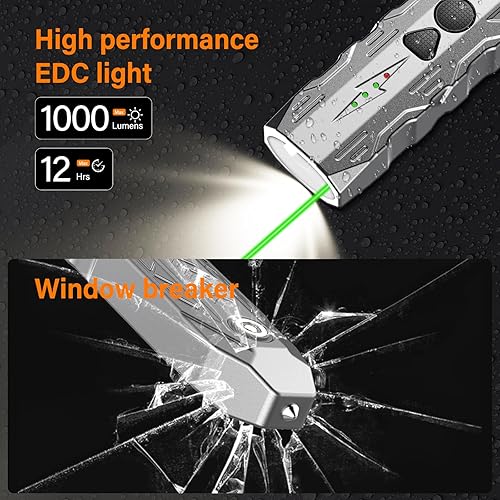 Miniatura 7 de Combo de luz láser verde pistola, linterna táctica multifunción láser combinado con modo estroboscópico, batería recargable USB incorporada, vista