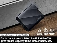 Vista 6 de Samsung T9 - SSD portátil de 4 TB, unidad externa de estado sólido USB 3.2 Gen 2x2, velocidades de lectura secuencial de hasta 2,000 MB/s para Negro