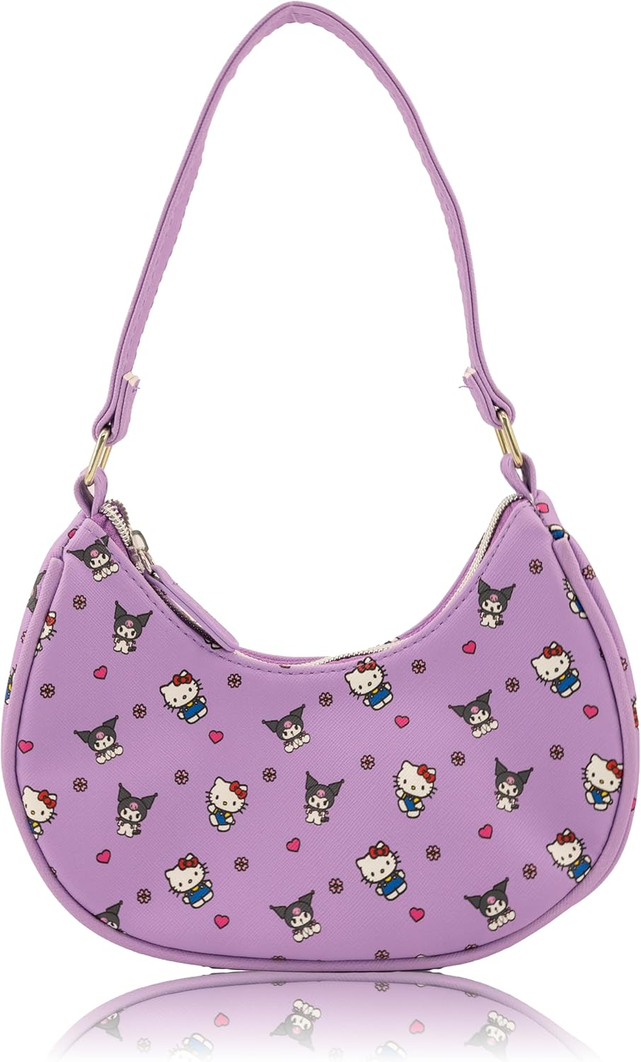Hello Kitty, Bluey or Stitch Hobo Handbag Purse for Girls | All Over Print Crossbody Shoulder Bag with Adjustable Strap