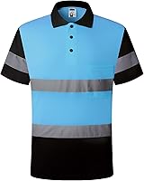 Vista 19 de Camisa de seguridad para hombre, camiseta reflectante de alta visibilidad, de secado rápido, transpirable, suave
