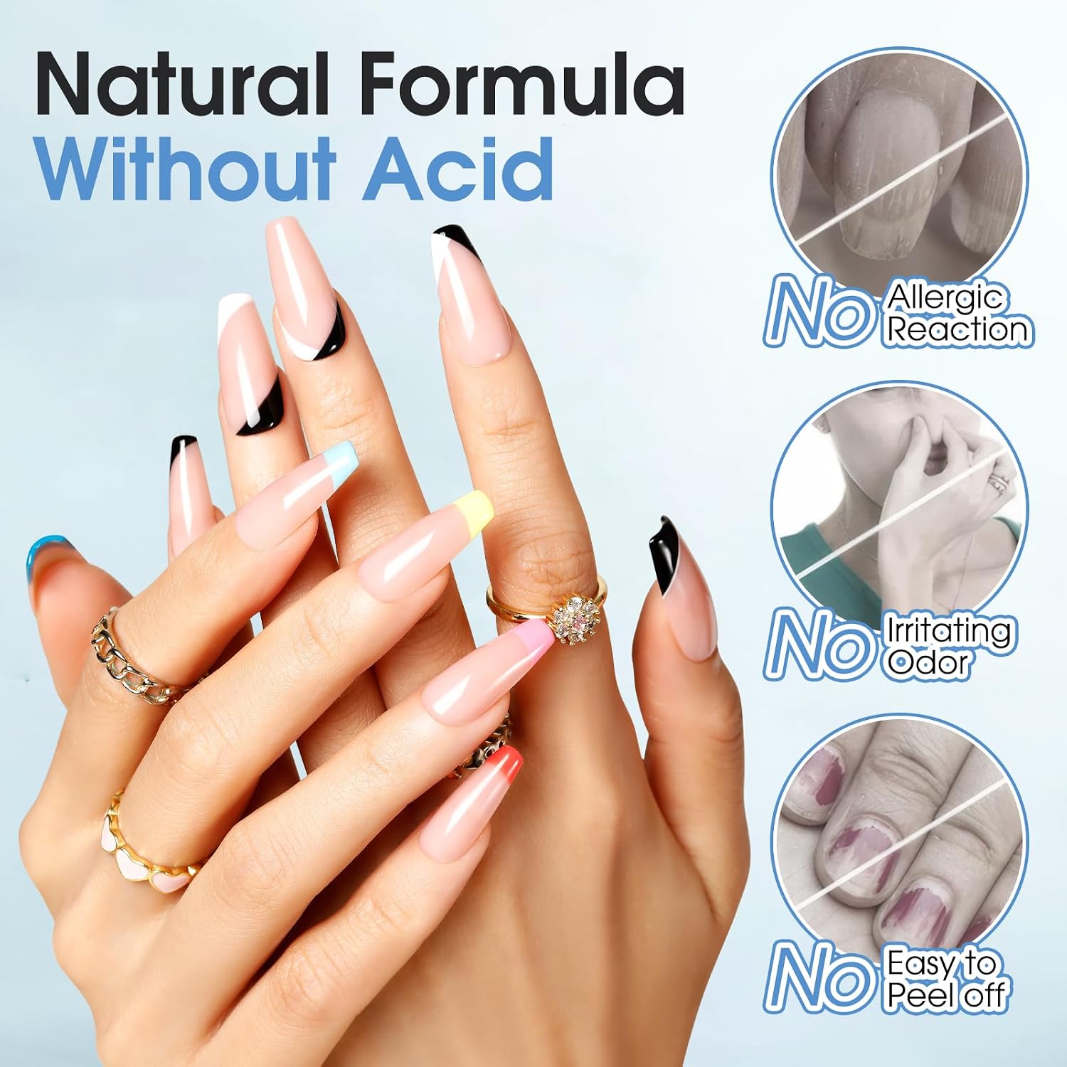 ROSALIND Nail Primer,11 ml Air Dry Acid Free No Lift Bond Primer
