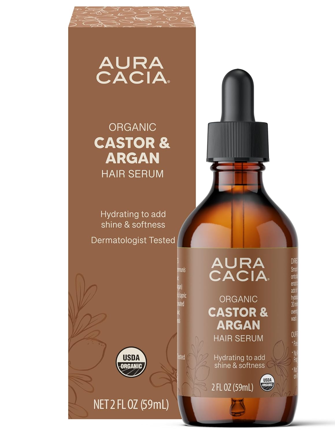 Aura Cacia Organic Hair Serum with Castor & Argan Oil