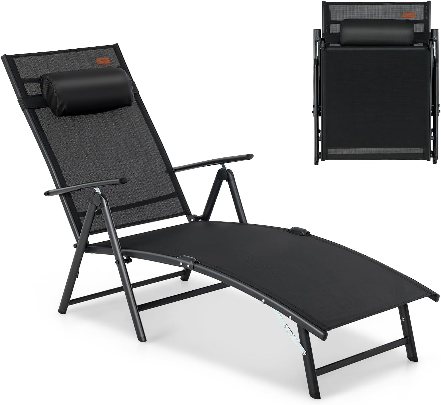 Amazon.de Vanage Sonnenliege in schwarz Gartenliege mit 2 Rädern