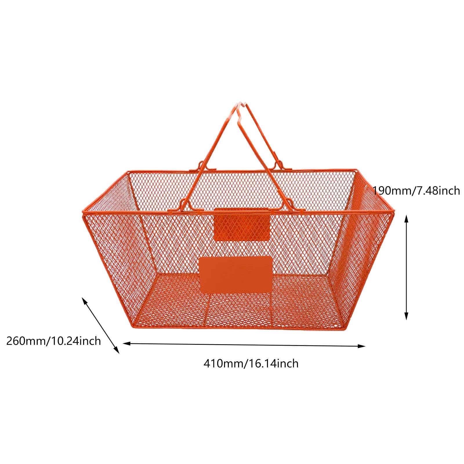 Tragbarer Draht Einkaufskorb mit Ergonomischen Griffen, Orange