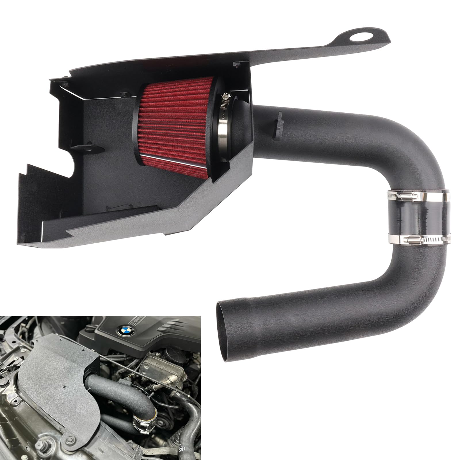 Cold Air Intake Kit Compatible with BMW F20 125i/F22 228i/F30 320i 328i/F32 420i 428i N20 N26 2.0T BMW F30 N20 Cold Air Intake Kit