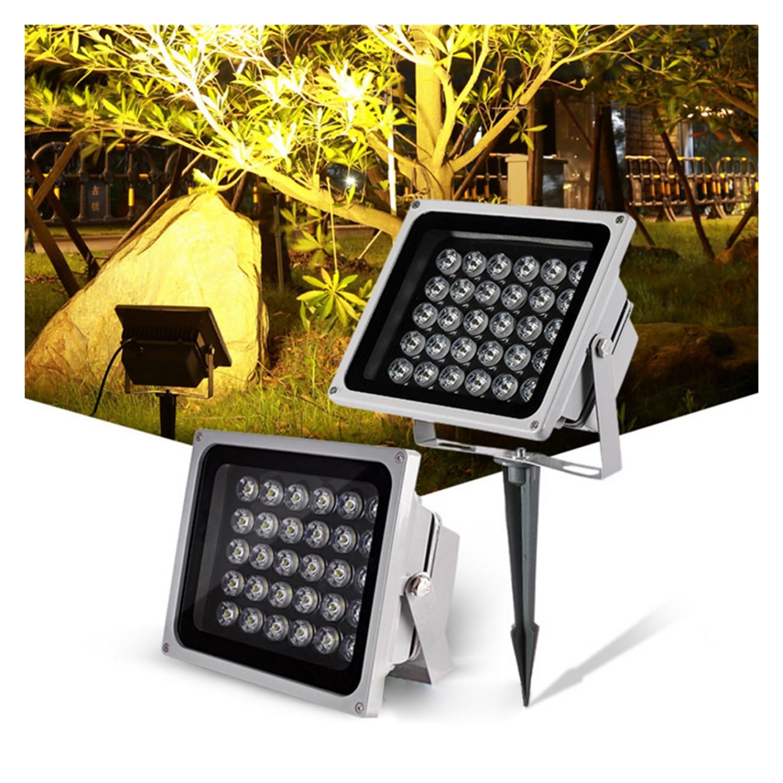Feux de sécurité AC85-260V RGB LED Projecteur IP68 Étanche Extérieur Projecteur Réflecteur Mur Projecteur Lampe 6w 12w 20w 30w 50w 100w For Jardin pour terrasse, jardin ( Color : Green , Size : WITH G