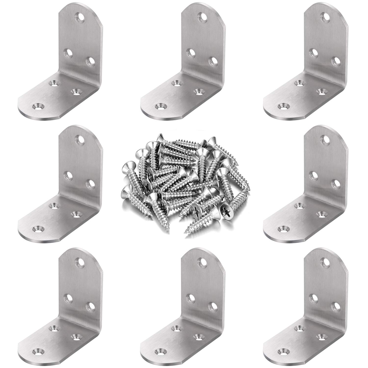 Buy 8PCS Heavy Duty Stainless Steel Corner Brace L Shaped Bracket ...