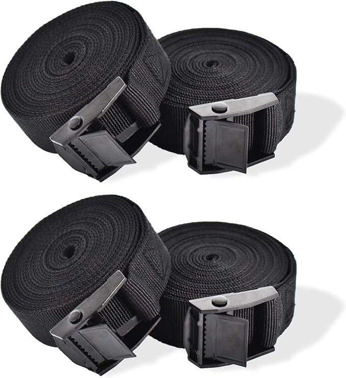 RIO Direct Cam Buckle Tie Down Straps 4PCS, Heavy Duty Lashing Straps