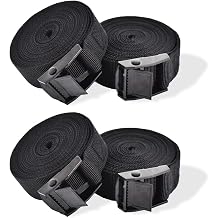 RIO Direct Ratchet Tie Down Straps, Heavy Duty Lashing Straps Adjustable Cam Buckle Tensioning Belts for Motorcycle, Cargo, Trucks,Trailer,Luggage- 1M x 25mm Black 4 Pack