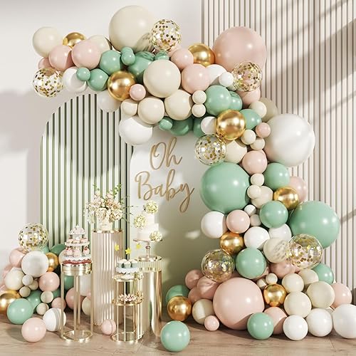 Miniatura 10 de Kit de arco de globos de oro rosa, 147 piezas de globos metálicos dorados, blancos, pastel, desnudos, rosas y de oro rosa con confeti para oro