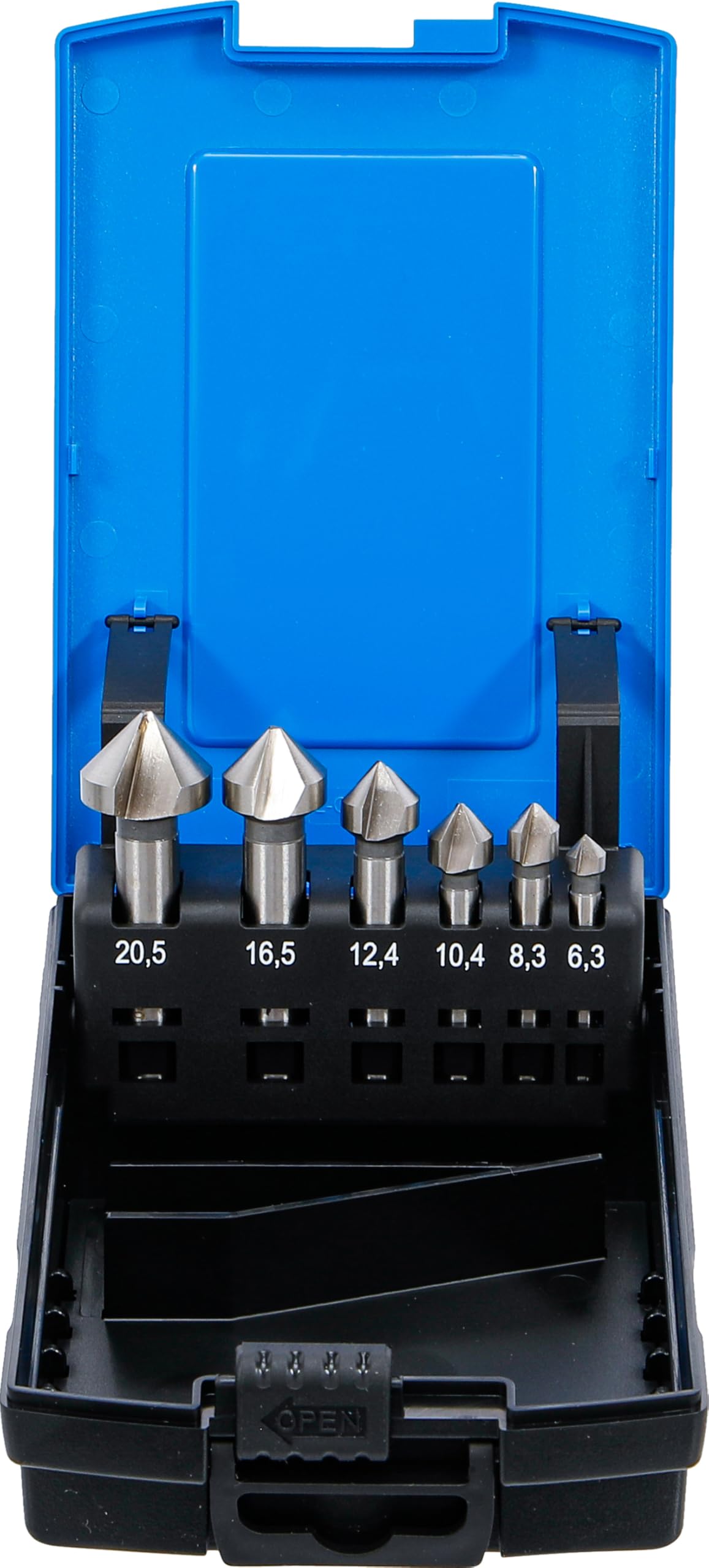 BGS 1997 | Kegelsenker-Satz | 6-tlg. | HSS | DIN 335 Form C | Ø 6,3 - 8,3 - 10,4 - 12,4 - 16,5 - 20,5 mm | inkl. Kunststoff-Kassette
