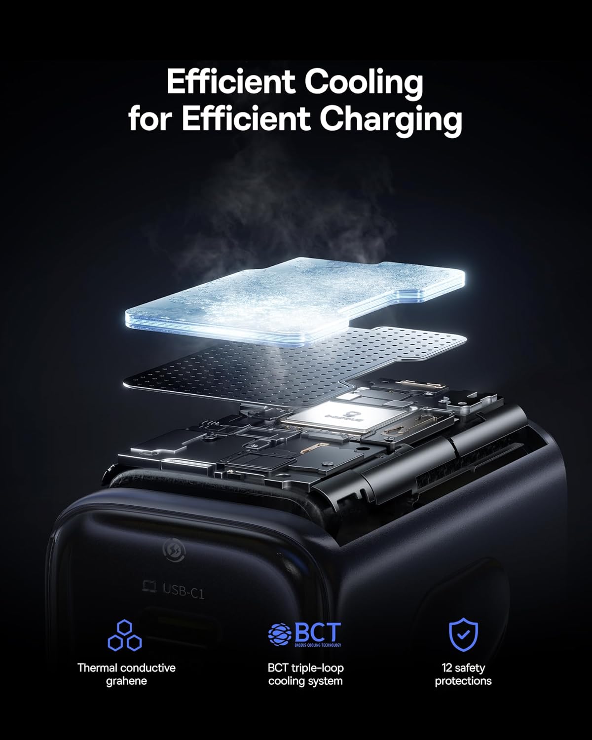 Baseus 45W USB C Charger, Dual Port PPS Fast Charging Block for iPhone 17/16/15 Series, iPad, Galaxy S25 Ultra and More Series