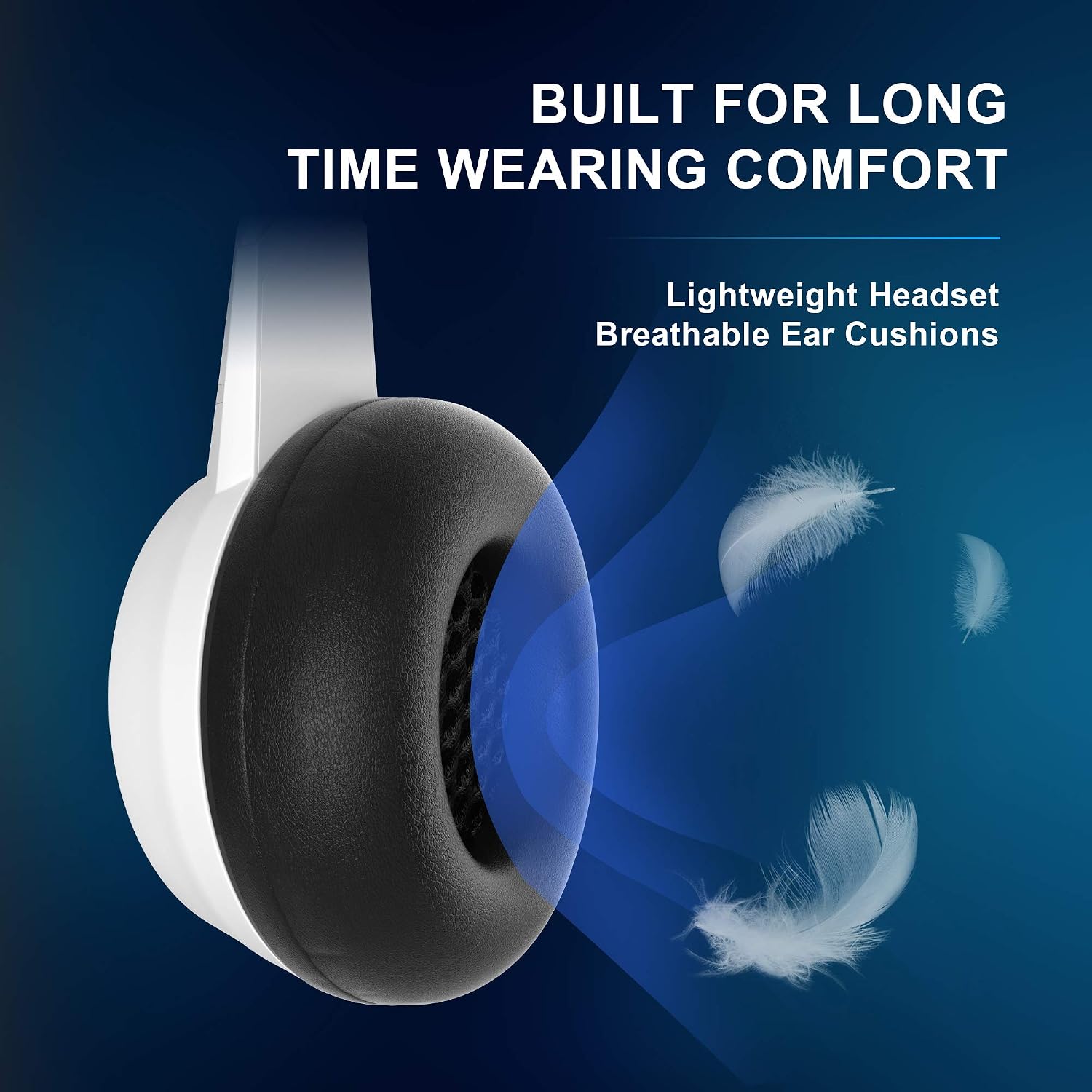 MageGee E6 Gaming Headset, Over-Ear Wired Gaming Headset with Microphone, Adjustable Headband, Volume Control, 3.5mm Jack Gaming Headphone for PS4, PC, Xbox One, Smartphone (White)