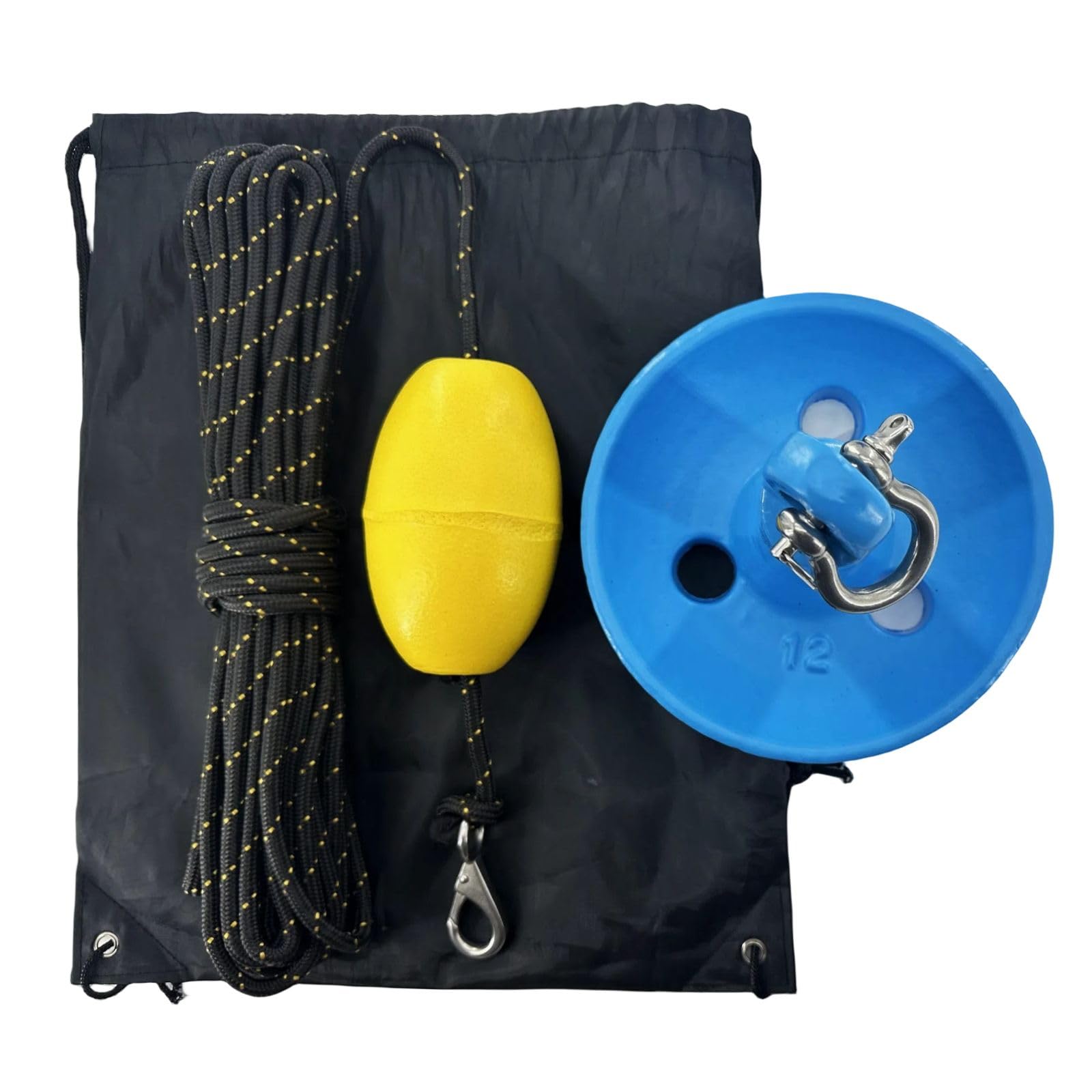 XIALUO Kit di ancoraggio a fungo marino, 5,4 kg, blu, rivestito in PE, accessori per kayak da pesca, canoa, jet ski, SUP paddle board e piccole barche