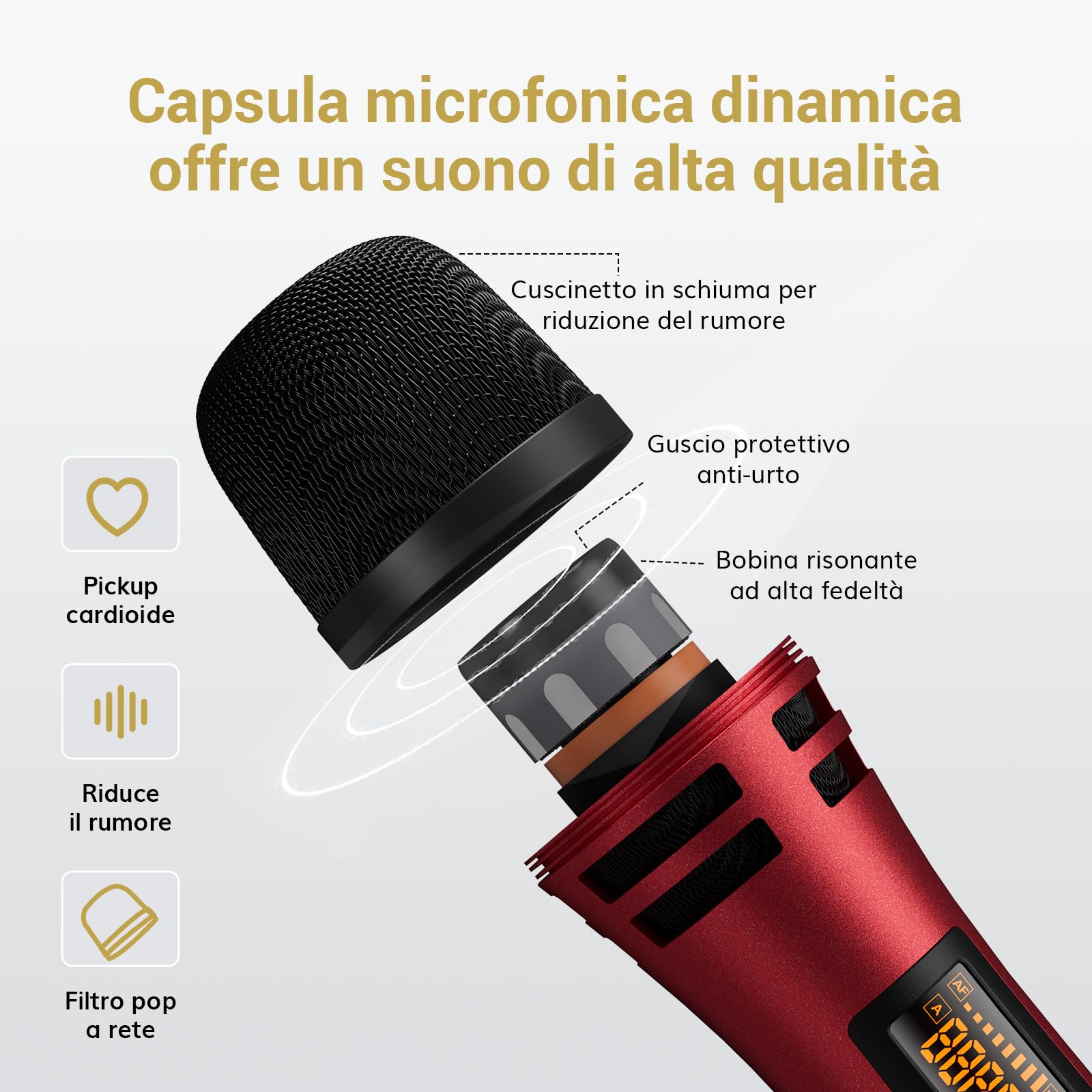 Microfono Wireless Tonor TW350 Per DJ e Karaoke - Dettaglio