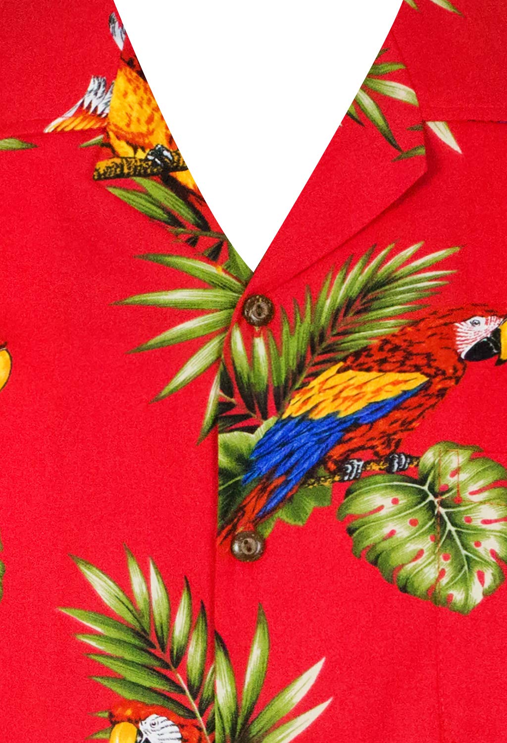 Pacific Legend Originale-Camicia-Hawaiana, Manica-Corta, Kakadu, Rosso, XL
