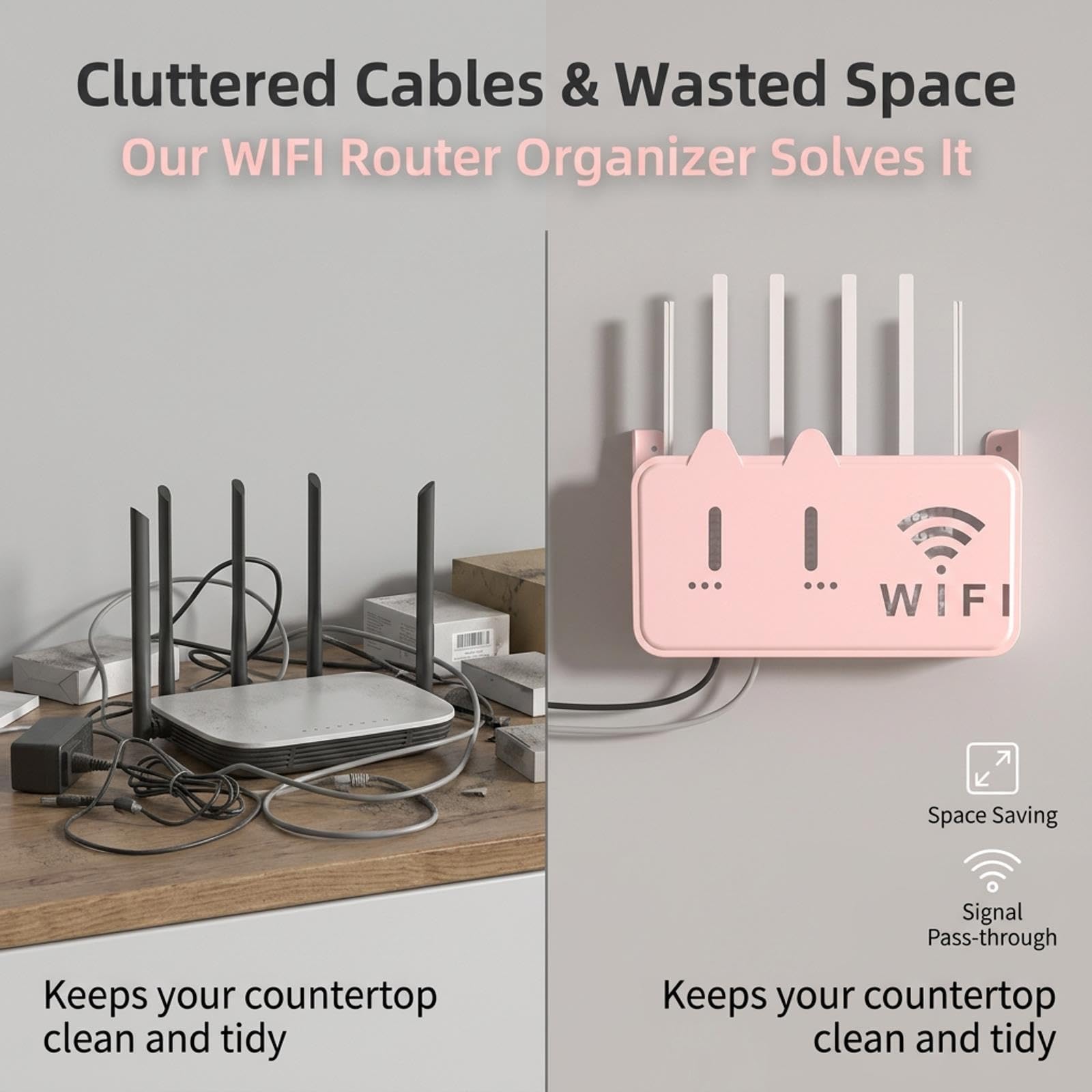 Mobiletto Portaoggetti Per Router Wifi,Scatola Router Wifi da Parete