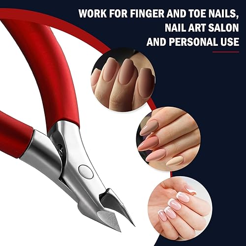 Miniatura 2 de FVION Cortador de cutículas  Alicate profesional de cutículas, herramientas de manicura con mango recubierto de goma, cortador de cutículas de acero