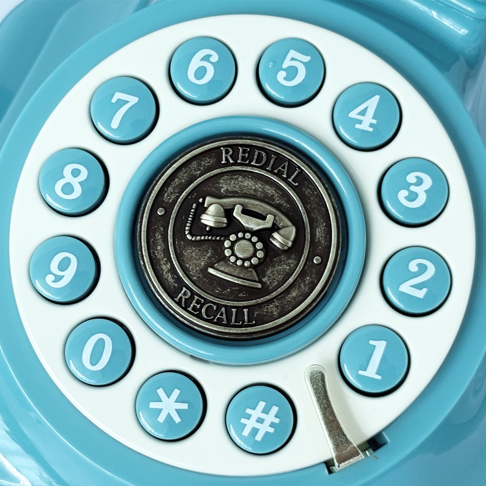 Telefono, telefono fisso retrò per casa, ufficio, hotel (blu)