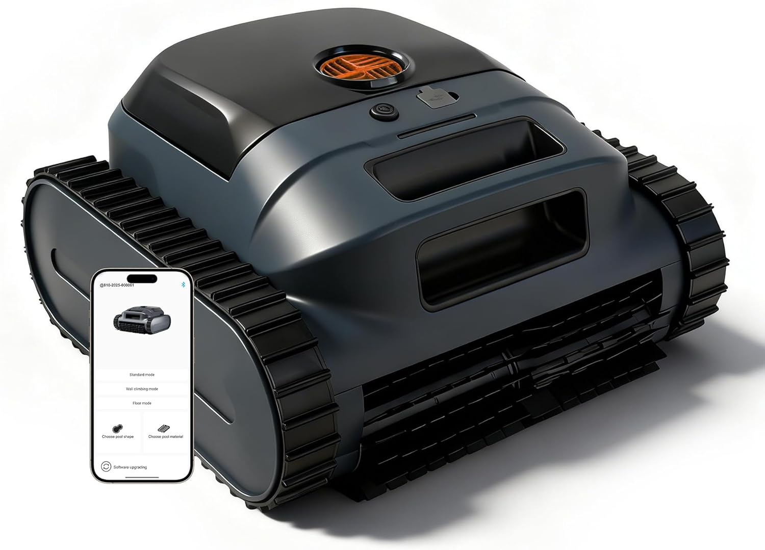 Cordless Pool Cleaner Robot for Inground Pools,Utra-fine Filtration, Powerful Suction, Wall Climbing, Waterline Cleaning,Extended 90-Min Battery Life,Smart Navigation, App Support,Orange