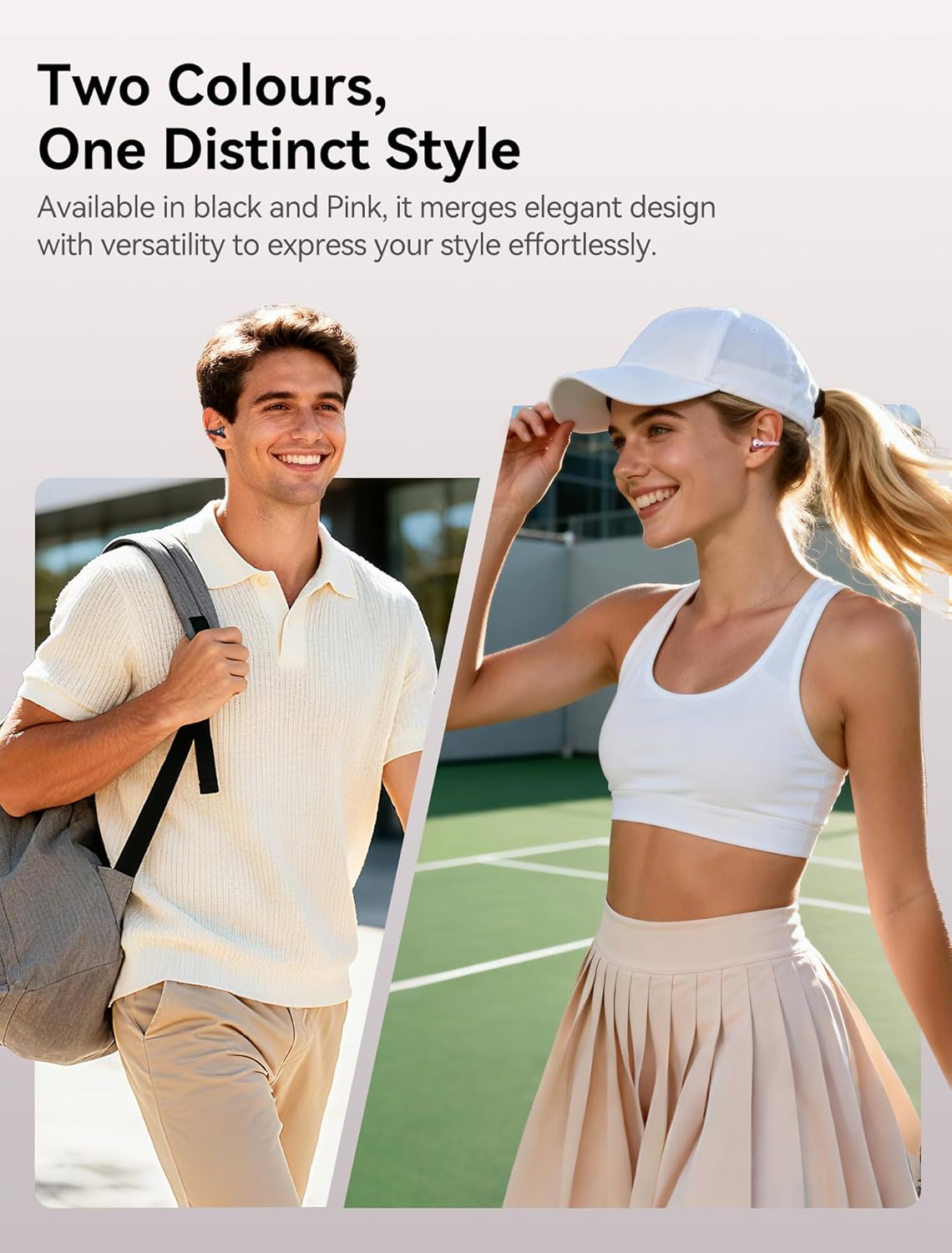 Kinglucky New A1 Open Ear Clip On Earbuds, Lightweight Comfort Fit with Dual-Driver Sound, 40H Playtime, Wireless Headphones Bluetooth 6.0 with Clear Calls, IP56 Waterproof Ear Buds, Kinyo Black - Image 7