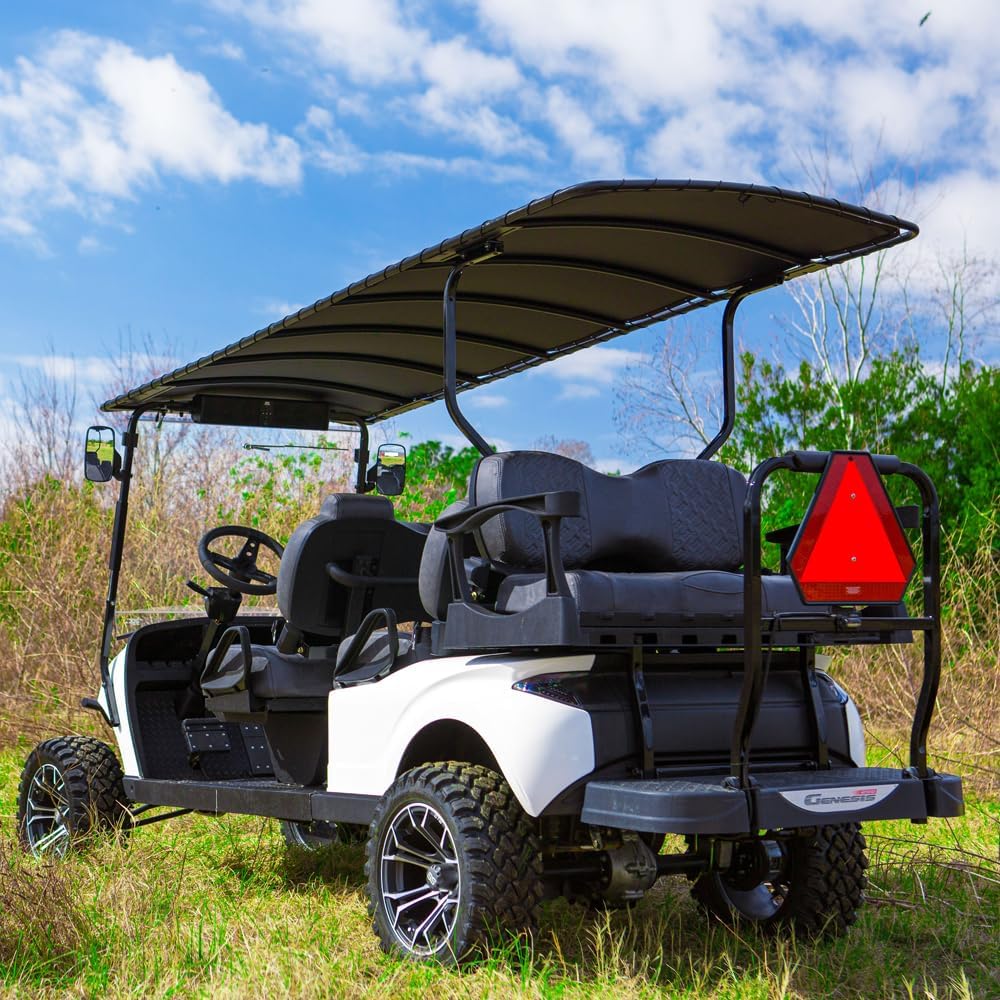 RED DOT Topsail Canvas Golf Cart Sun Top | 120 Inch Bimini Style Top | Easy Installation with Universal Fit | Compatible with Club Car, E-Z-GO, Yamaha Golf Cart Models
