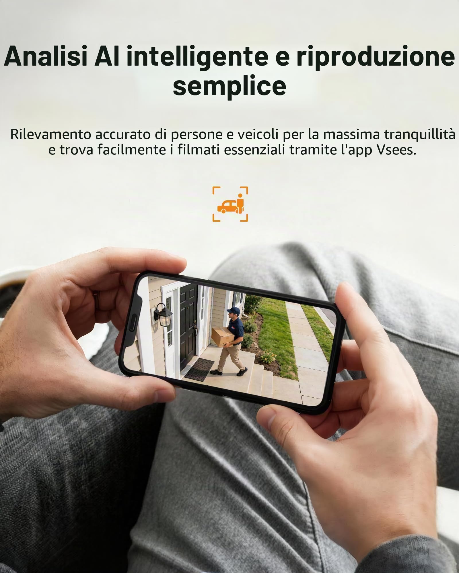 Anlapus Registratore video di rete DVR HD a 8 canali, 1080P, con disco rigido da 500 GB, supporta TVI/CVI/AHD/960H 720P 1080P, telecamera KI per il riconoscimento di persone e veicoli