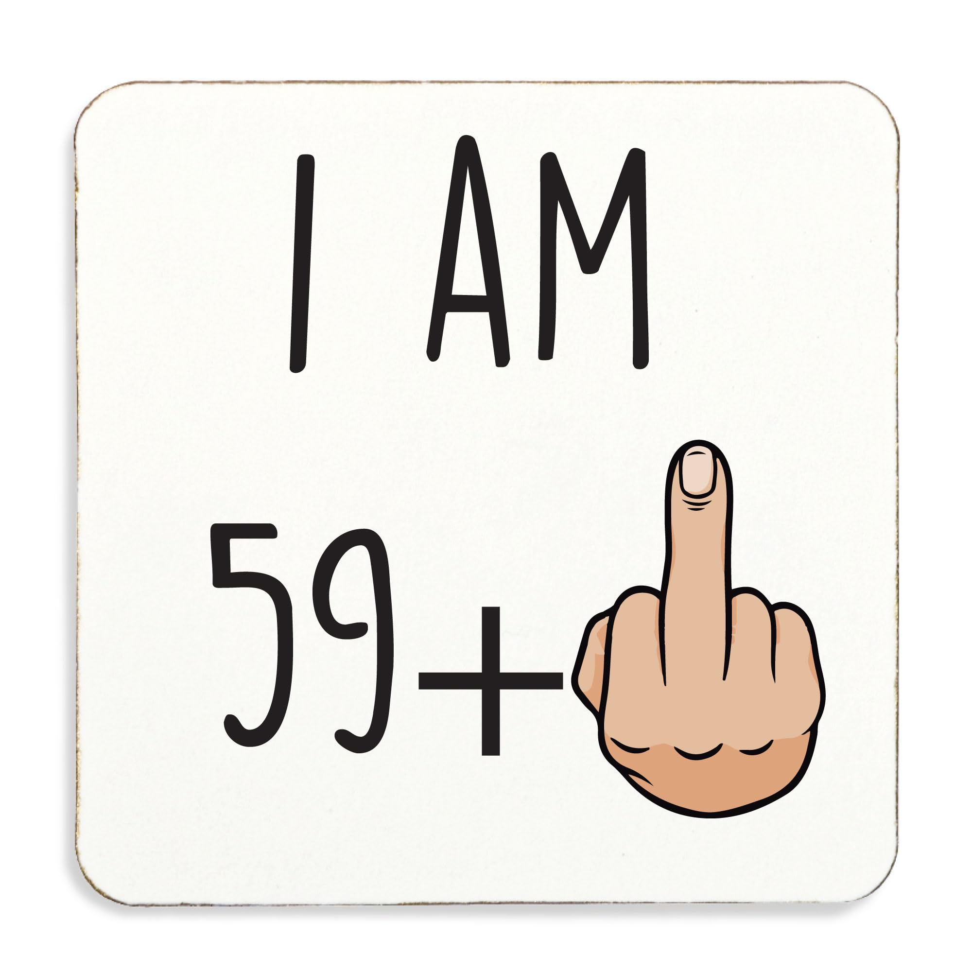 60 Second Makeover White Limited I'm 59+1. Coaster, Cork Back