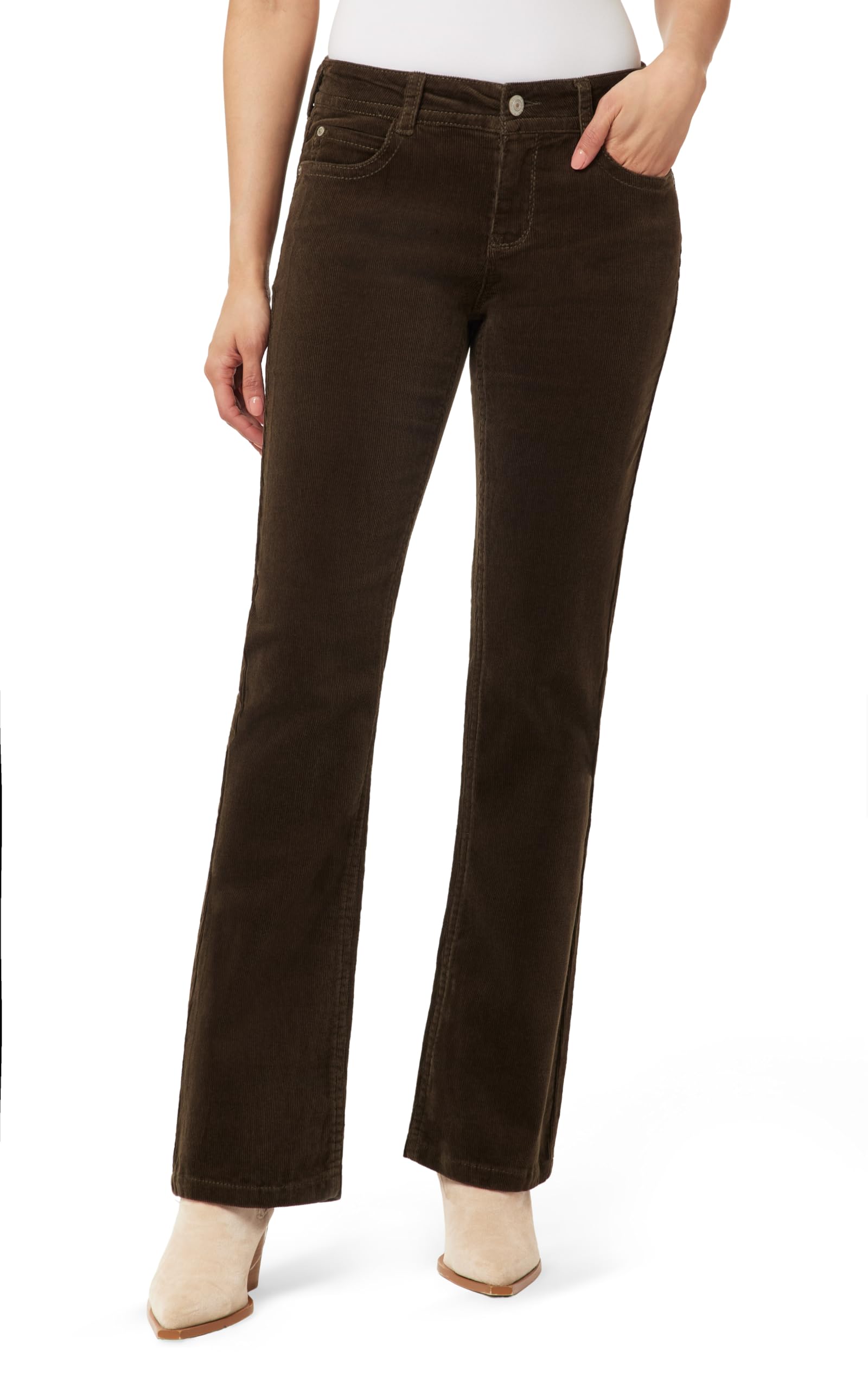 WallFlower Womens Feisty Curvy Low Rise Slim Flare Corduroy Juniors Pants