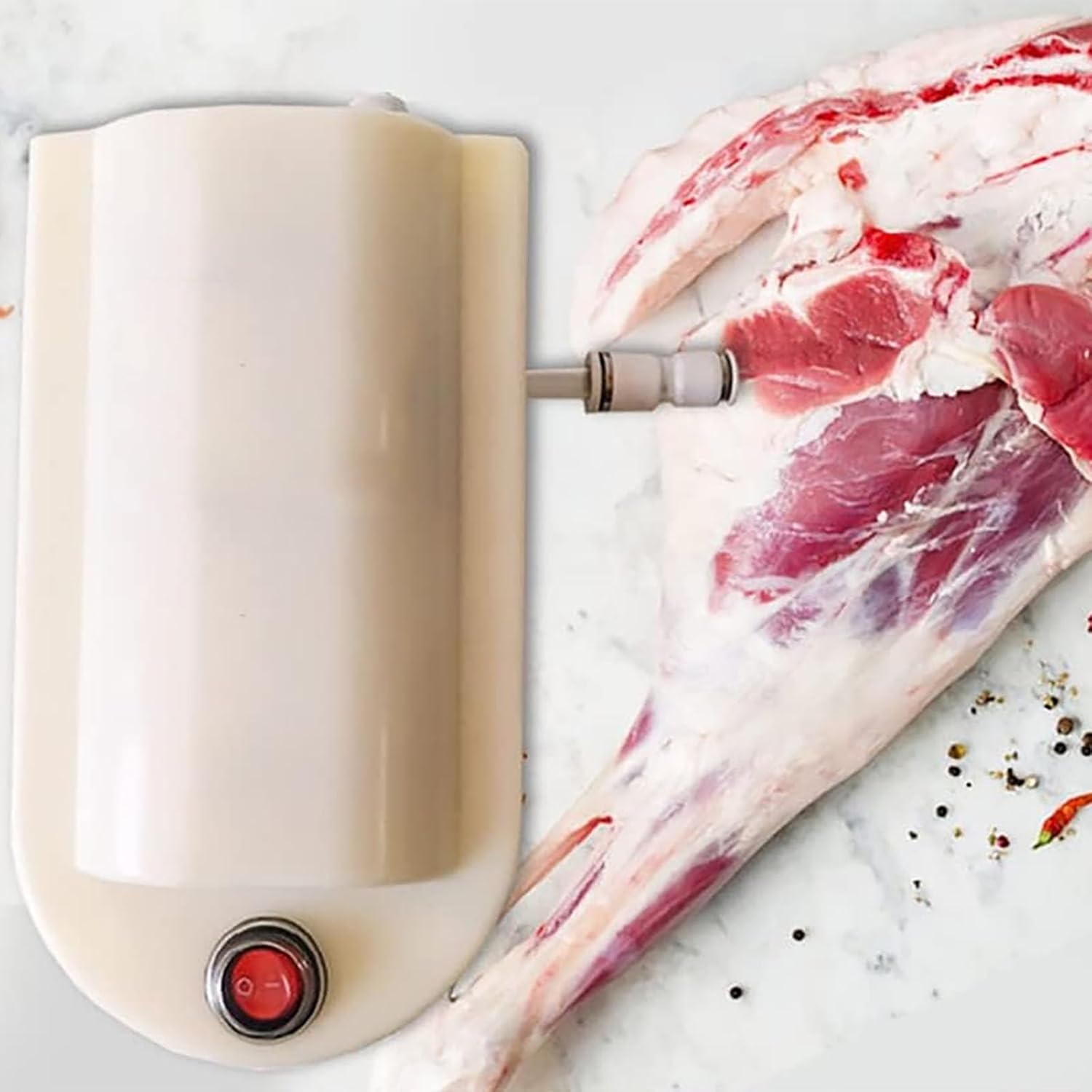 Electric High Pressure Bacon Pump Gun, Meat Saline Syringe Pump, Electric Injector Meat Processor 70W, 6kg Pressure and 1.95kg Weight for Kitchen Tools, Smoked Grill, Family Party(Double Gun)
