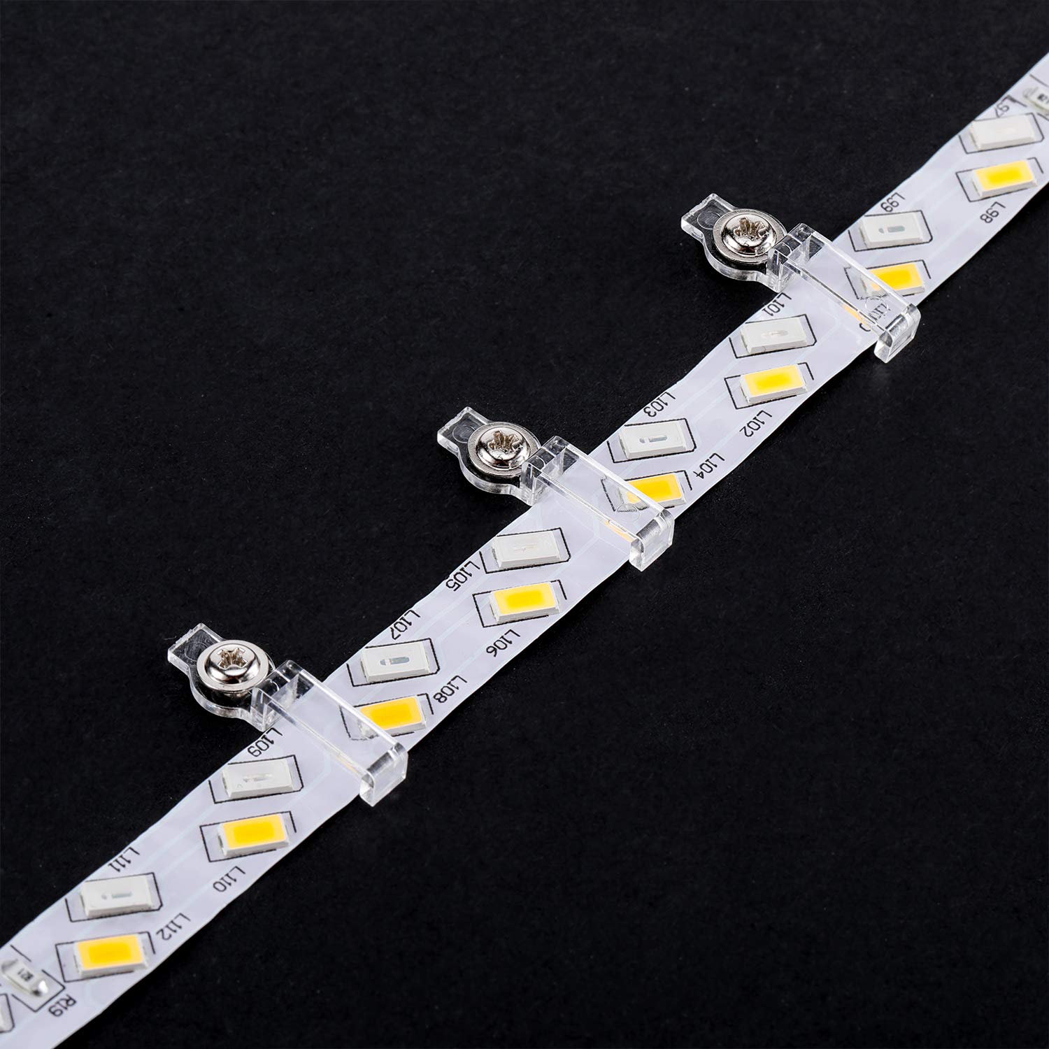 Mudder 200 Pcs LED Strip Light Clips Mounting Brackets, Transparent — Amazon image 3
