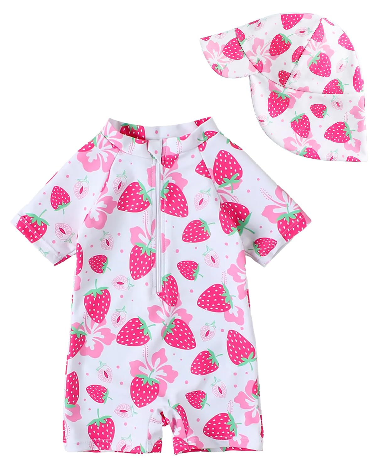 WYTbaby Badeanzug Baby Uv Kleidung Einteiler Kurzärmel Uv Schutzkleidung für Baby Junge Mit Sonnenhut