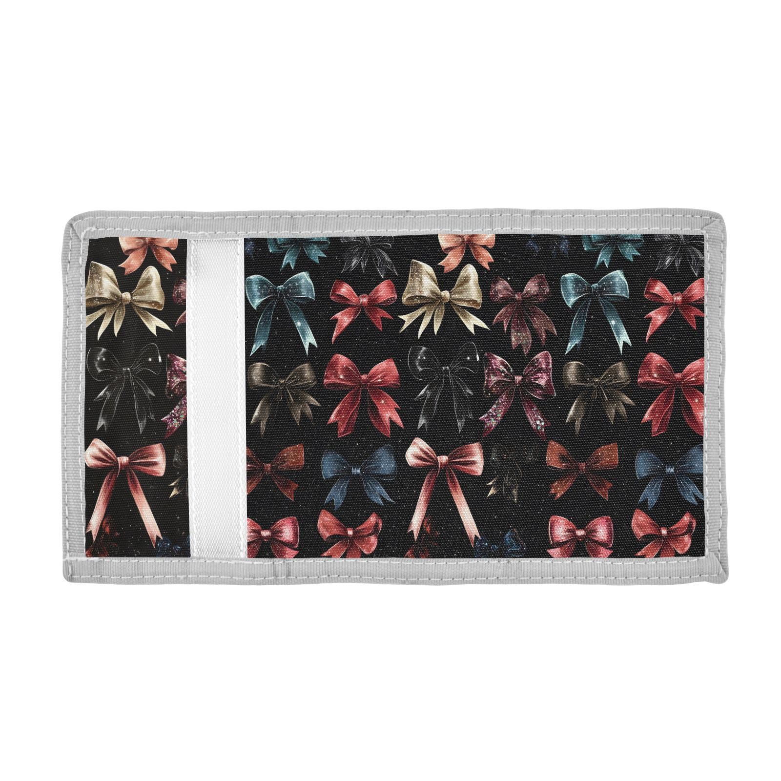 FOLIOSA Knot Bow Colored Kids Wallet for Boys Girls Youth, Compact Fabric 4.9×2.9 in