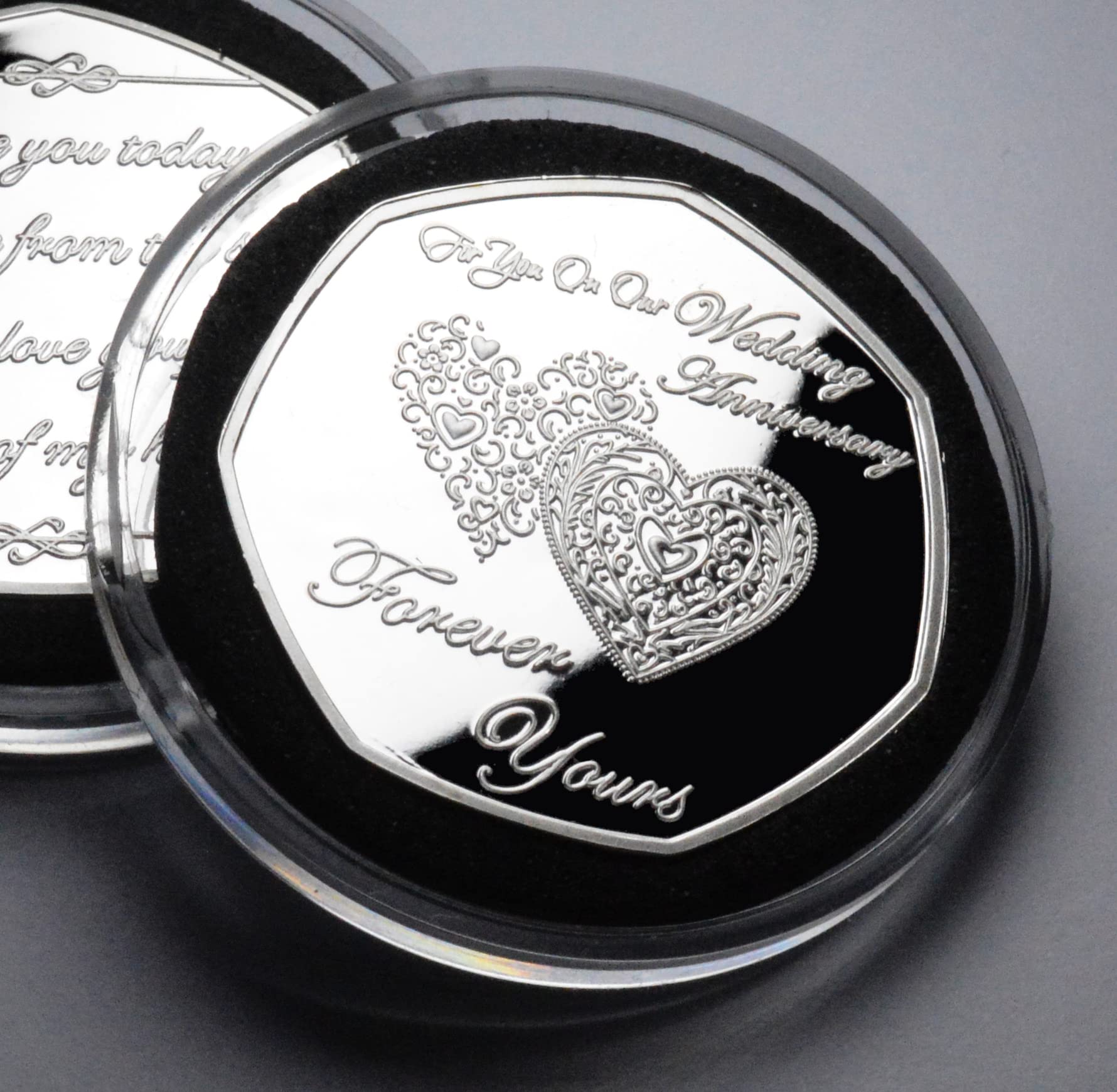 The Commemorative Coin Company Silver For You On Our Wedding Anniversary .999 Commemorative In Capsule. Forever Yours. Husband/Wife. Gift/Present