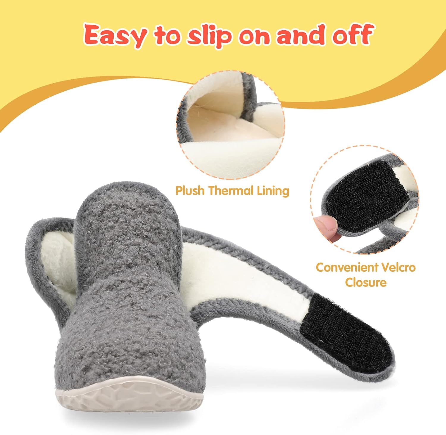 LeIsfIt Toddler Slippers Boys Girls House Slippers Kids Winter Boots Warm Lightweight House Shoes Non-slip Indoor Slipper Shoes - Image 3