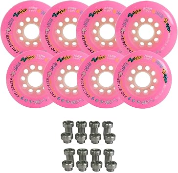 Labeda Smoke Evo Roller Hockey Wheels - 8-Pack with Evo Spacers - Choose Size and Color