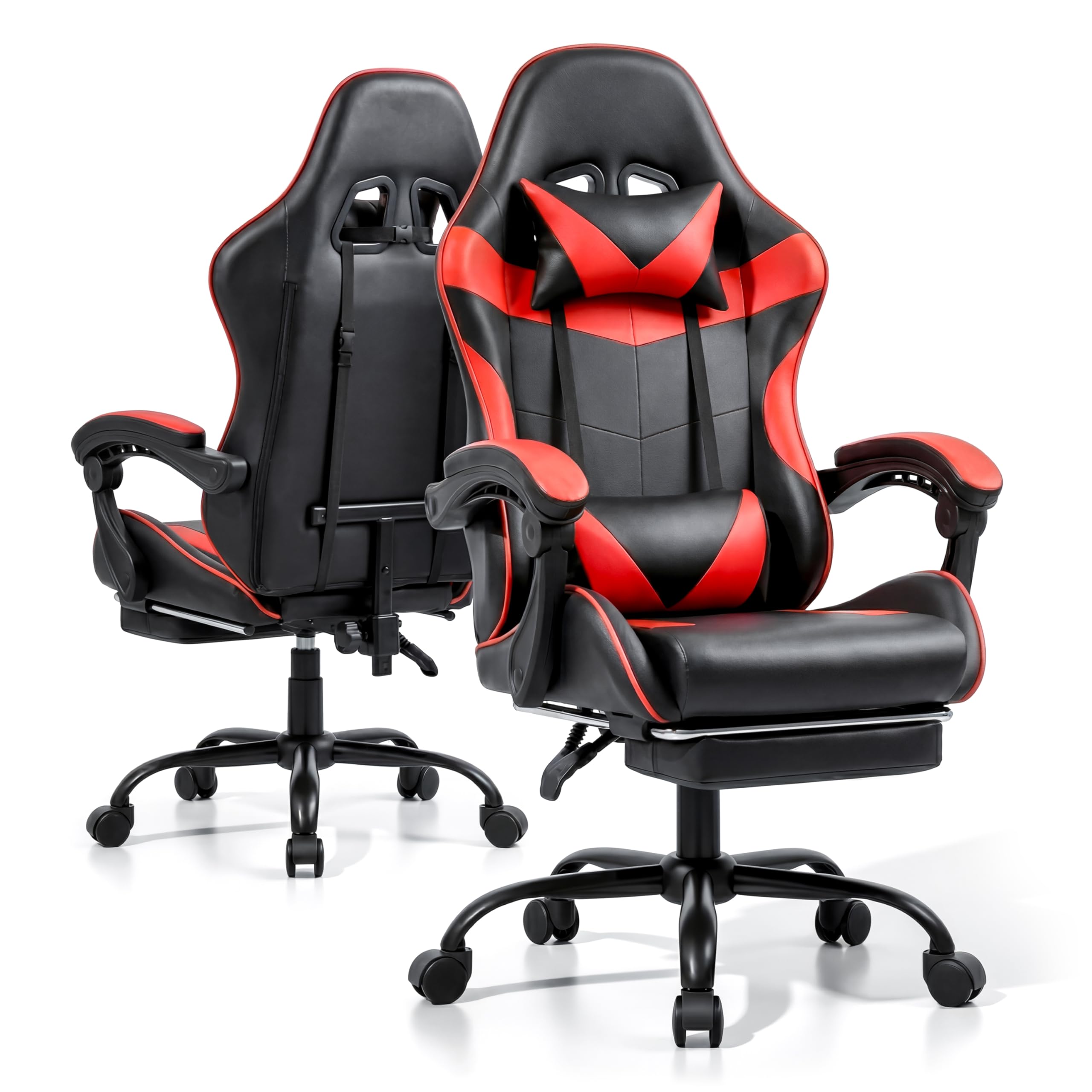 Fauteuil Gaming Ergonomique avec Repose-Pieds et Dossier Inclinable