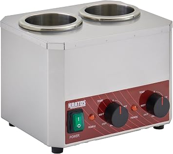 Kratos Commercial Electric Sauce Bottle Warmer | Double 32 oz. Countertop Bottle Warmer | Stainless Steel | 120V, 400W | Warms Hot Fudge, Chocolate, Nacho Cheese | ETL Certified 29M-049